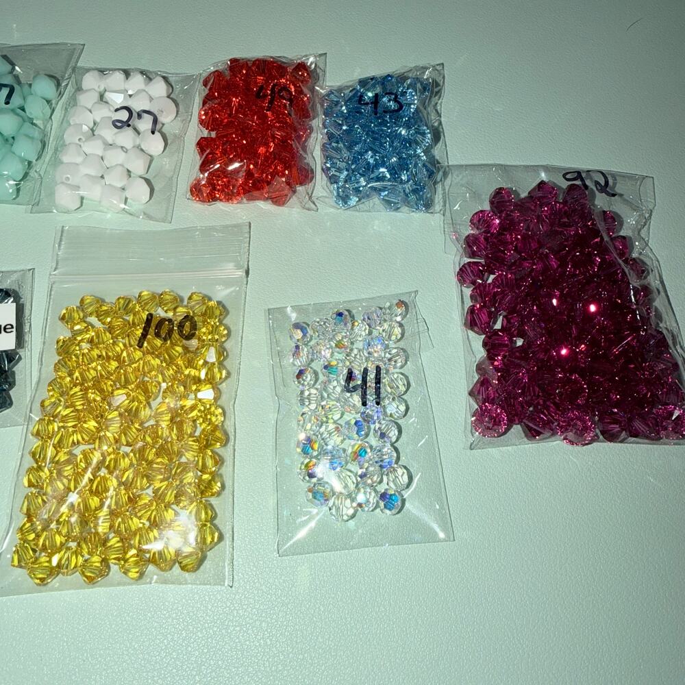 540 pcs, Genuine Swarovski Crystal Jewelry Beads, 6mm 8mm Bicone, Round - Picture 2 of 6